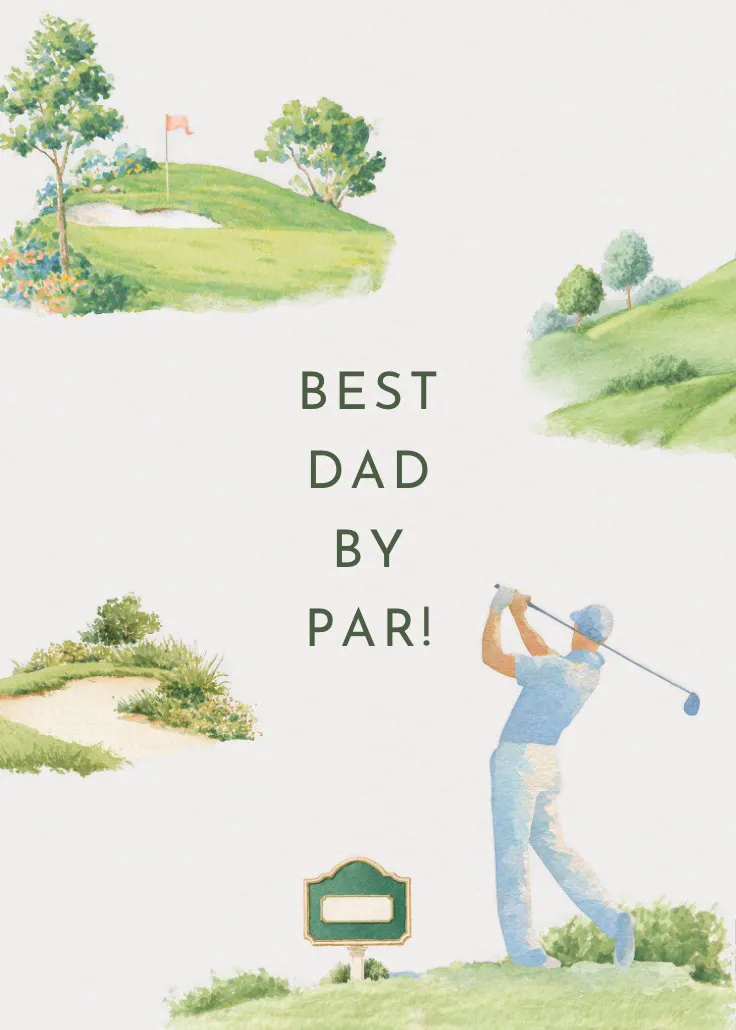 Golf dad - tarjeta de día festivo