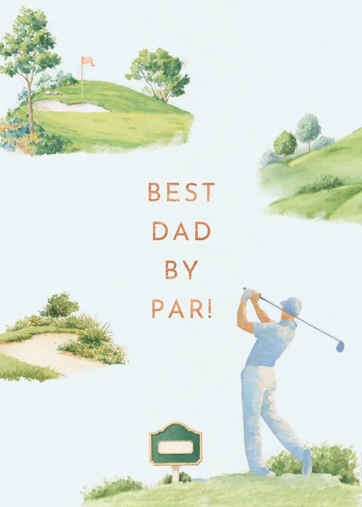 Golf dad - tarjeta de día festivo