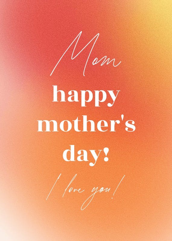 Gradient celebration - tarjeta del día de la madre