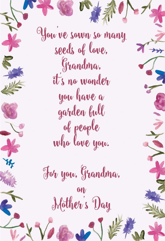 Grandma seeds of love - holidays card