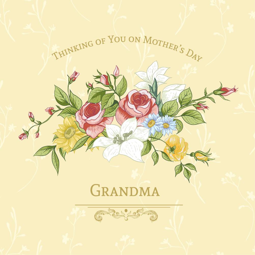 Grandma spring array -  tarjeta del día de la madre