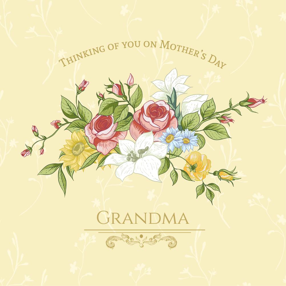 Grandma spring array -  tarjeta del día de la madre