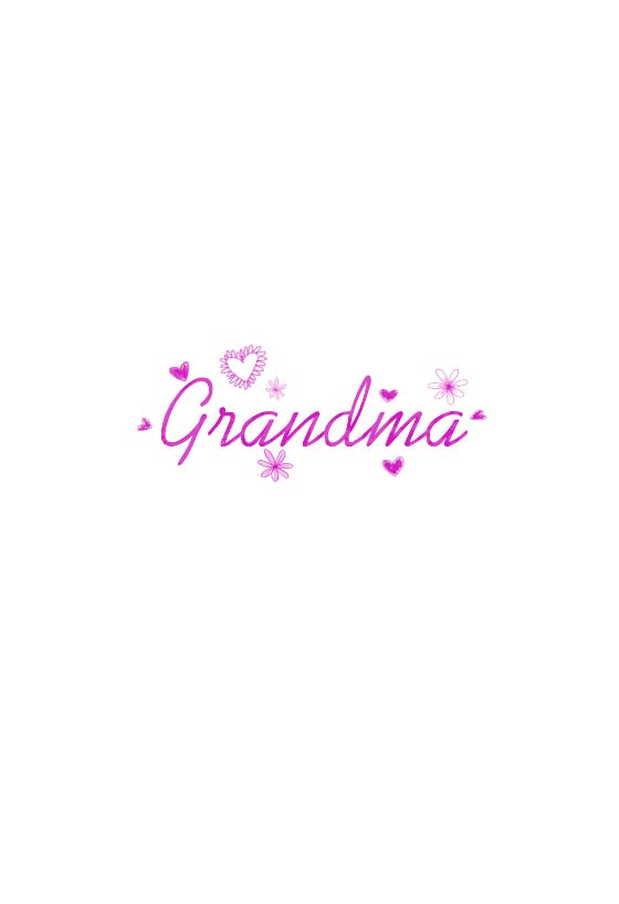 Grandma - grandparents day card