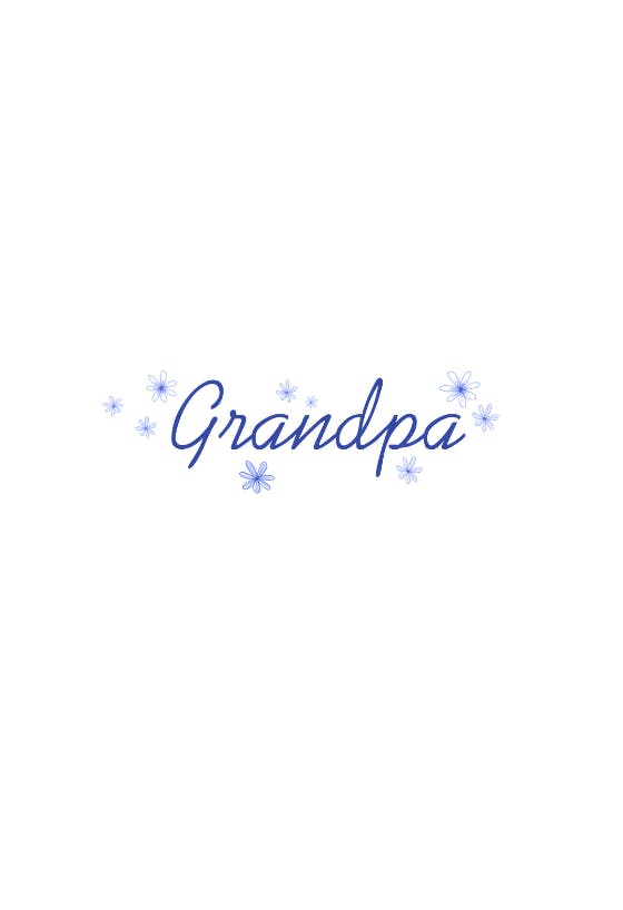 Grandpa -  tarjeta para el día de los abuelos
