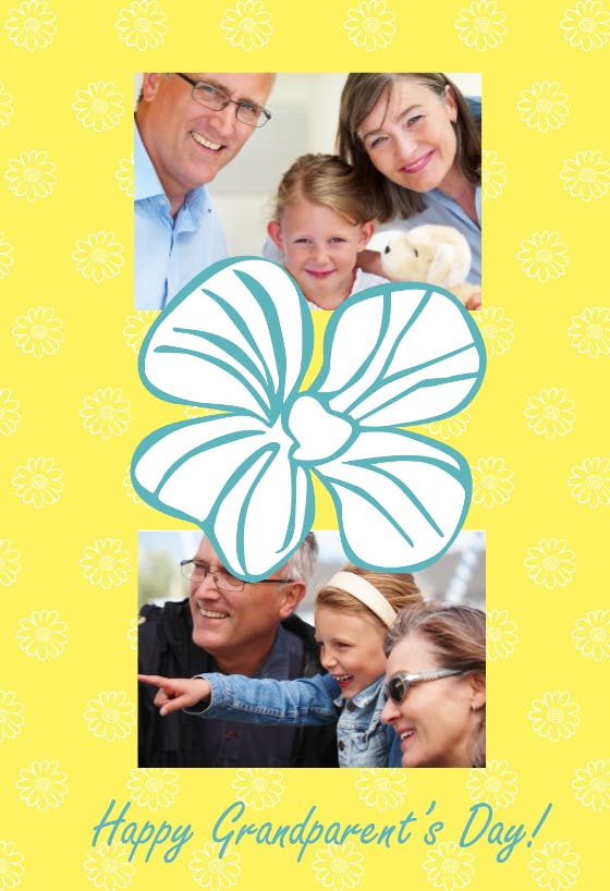 Grandparents flower -  tarjeta para el día de los abuelos