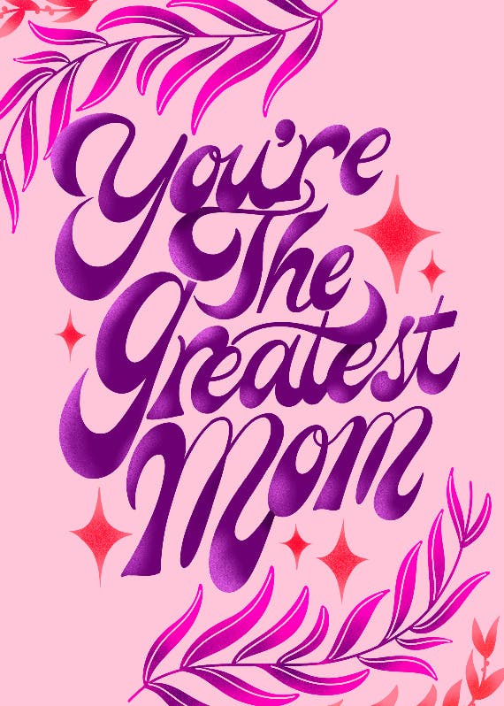 Greatest mom -  tarjeta del día de la madre