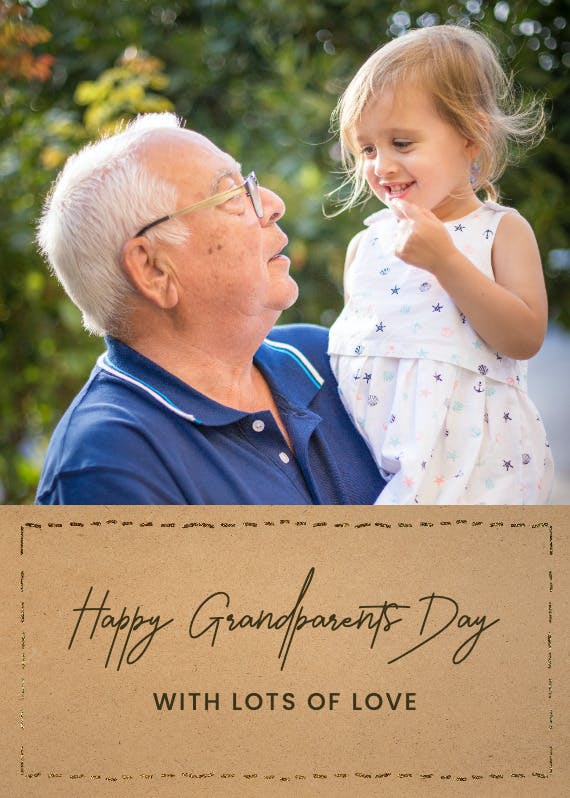 Hand stitched -  tarjeta para el día de los abuelos