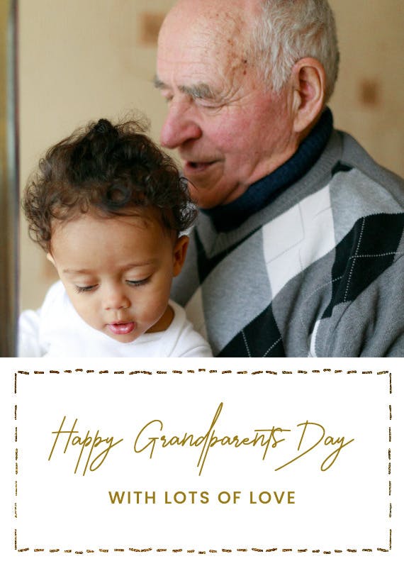 Hand stitched -  tarjeta para el día de los abuelos
