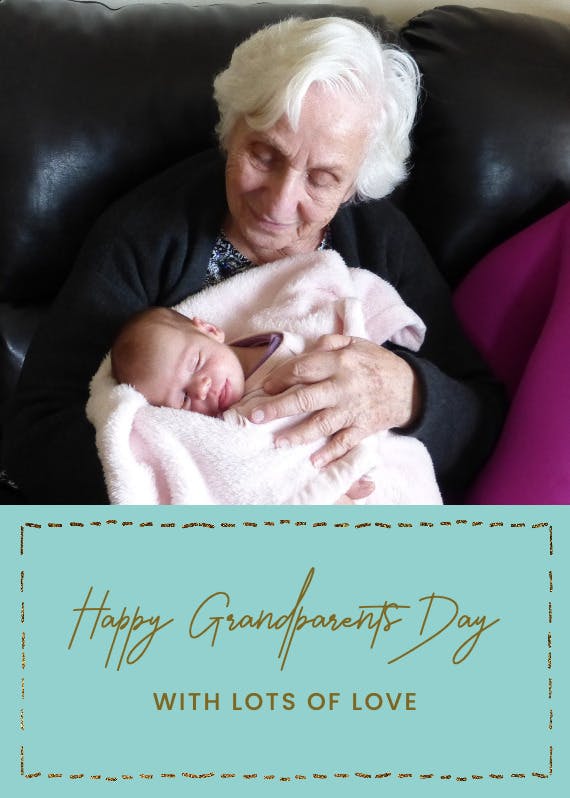 Hand stitched - grandparents day card