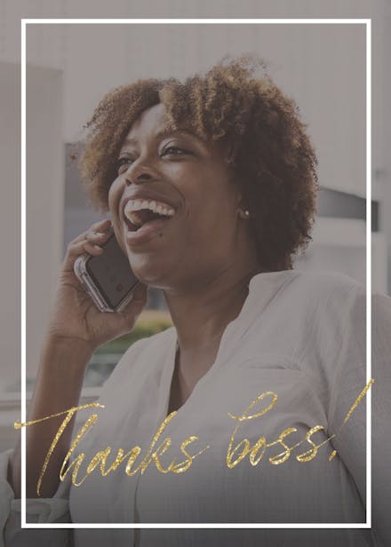 Hand written calligraphy - boss day card