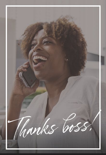 Hand written calligraphy - Boss Day Card