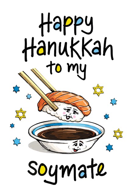 Hannukah Soy Mate - Hanukkah Card