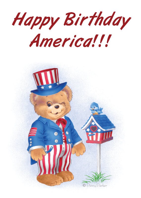 Happy birthday america - 4th of july greeting card