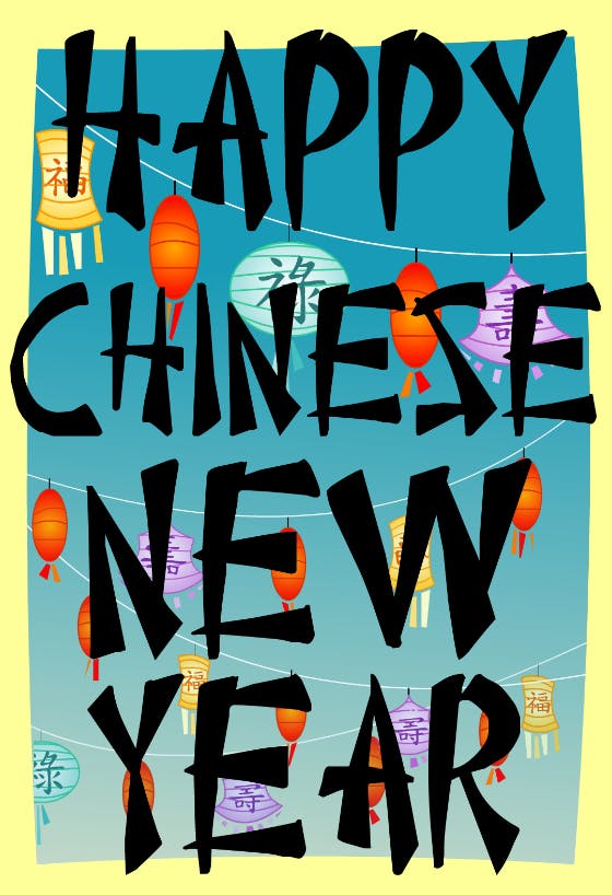 Happy chinese new year -  tarjeta para el año nuevo chino