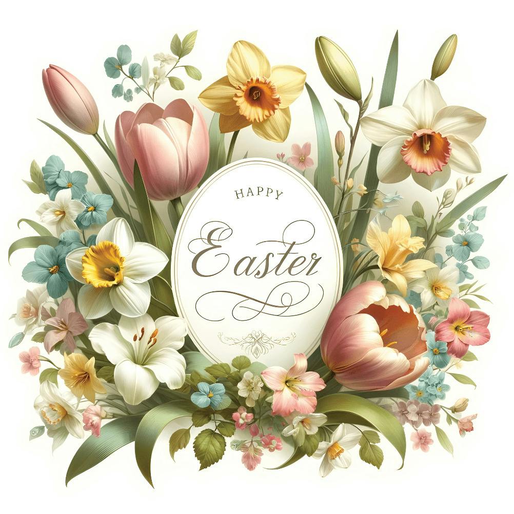 Happy easter bouquet - easter card