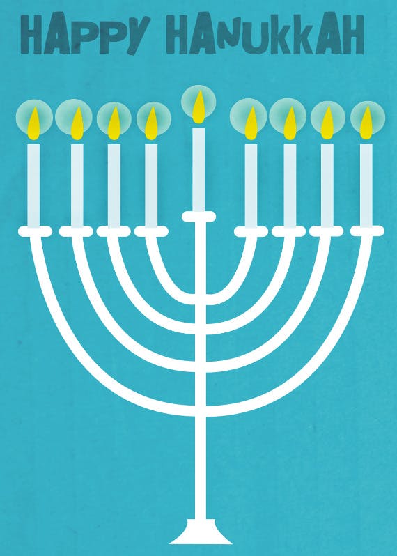 Happy hanukkah menorah - hanukkah card