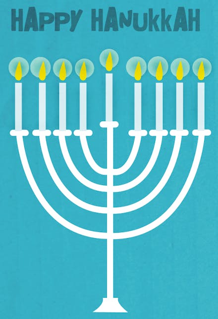 Happy Hanukkah Menorah Hanukkah Card Free Greetings Island