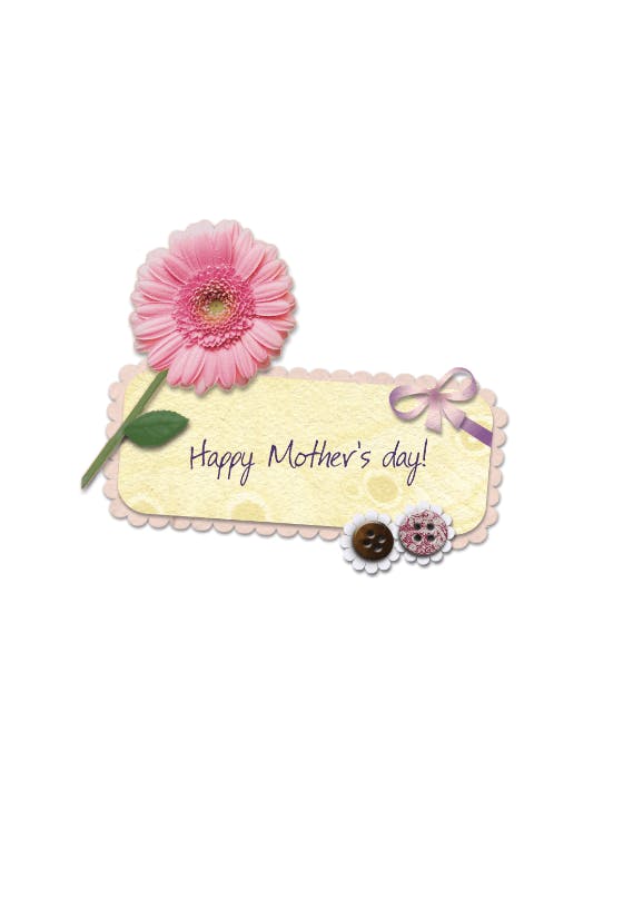 Flower & button -  tarjeta del día de la madre