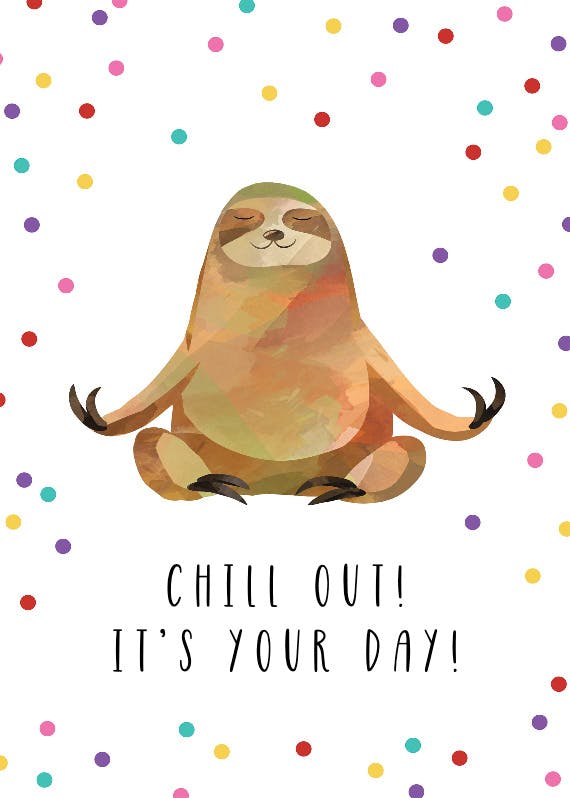 Happy sloth -  tarjeta de día festivo