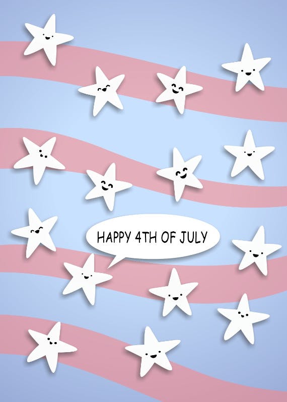 Happy stars - 4th of july greeting card
