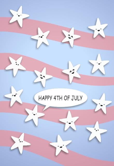Happy Stars - 4th Of July Greeting Card