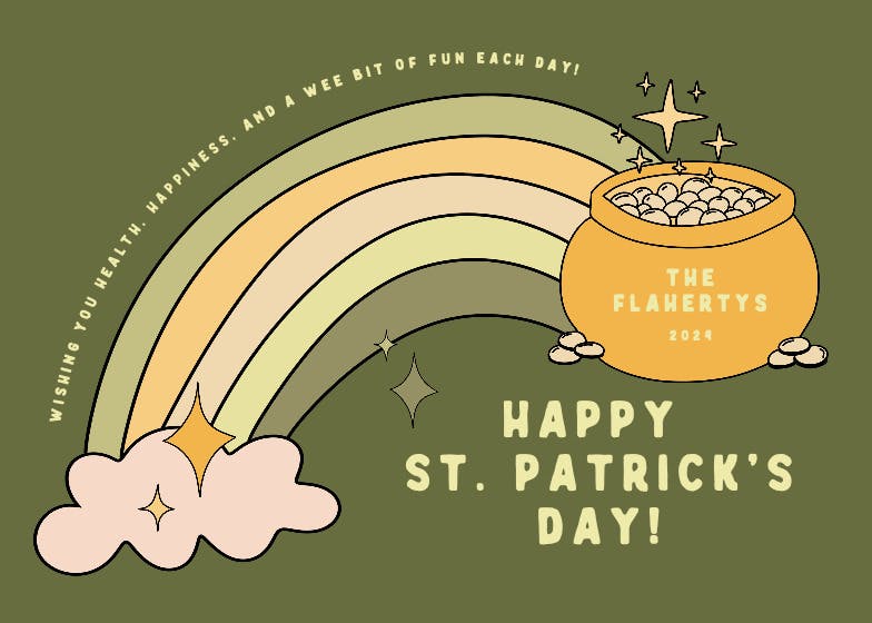 Health, happiness, fun - st. patrick's day card