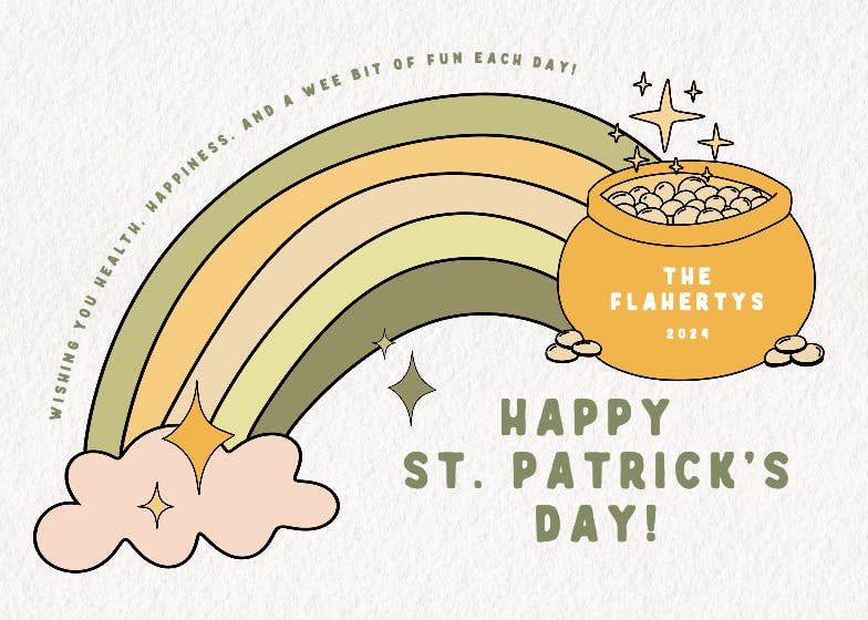 Health, happiness, fun - st. patrick's day card