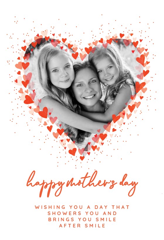 Little hearts frame - mother's day card