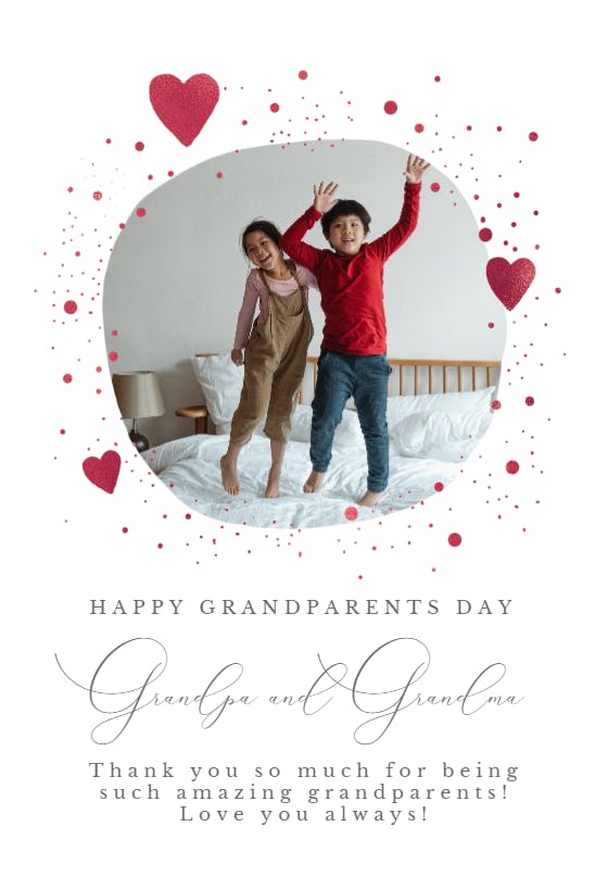 Hearts & spatters - grandparents day card