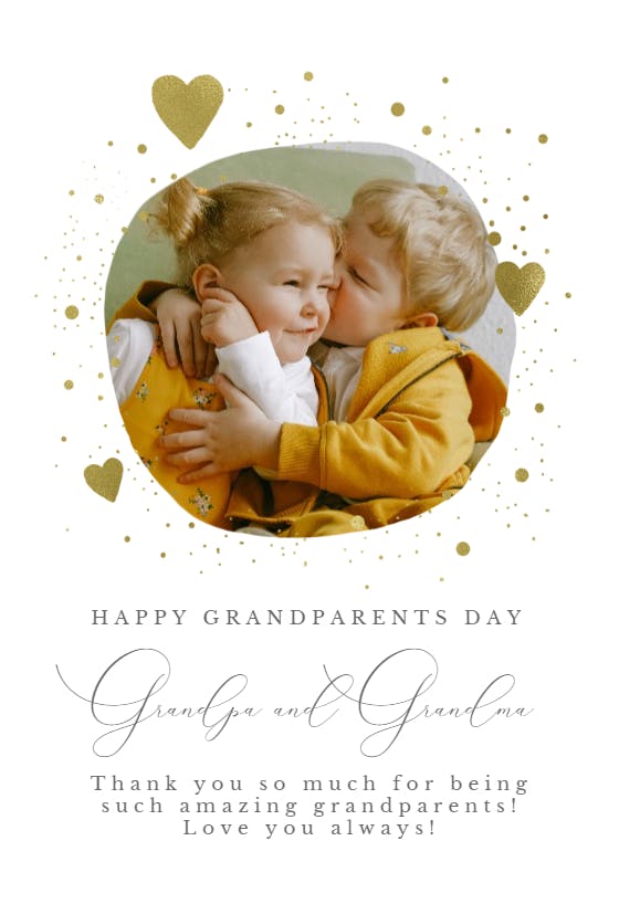 Hearts & spatters - grandparents day card