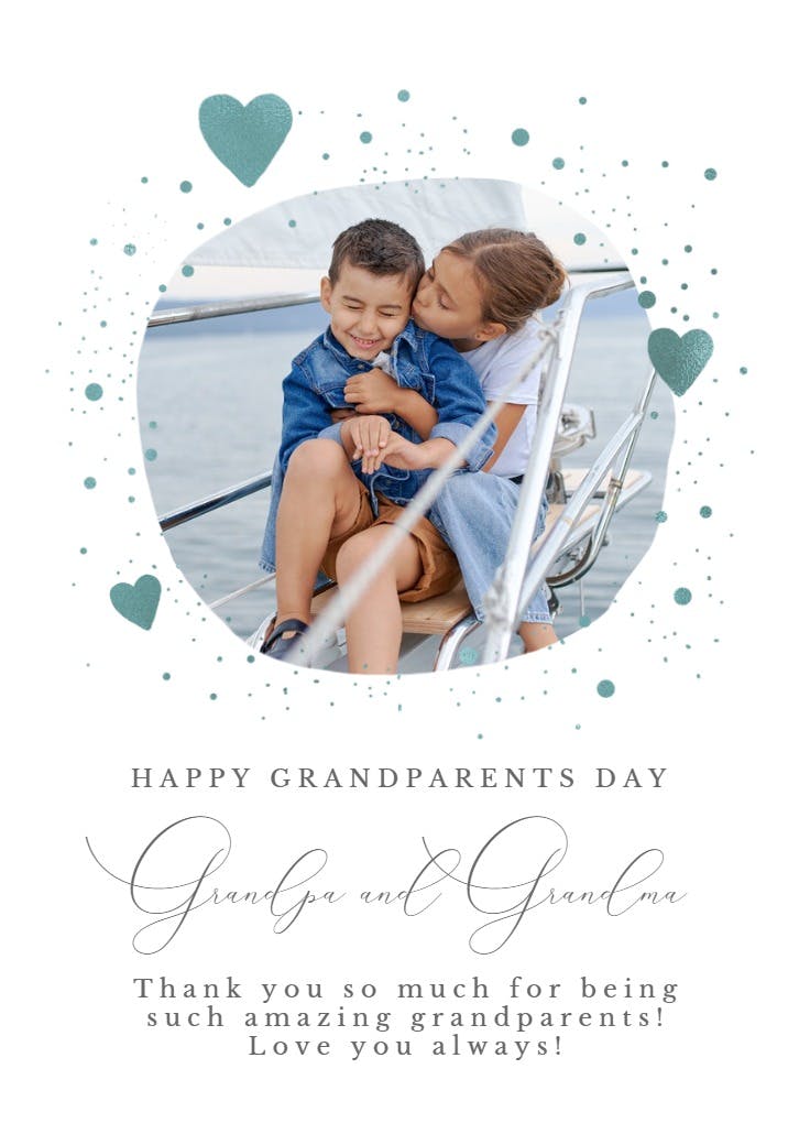 Hearts & spatters - grandparents day card