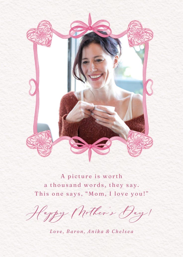 Hearts and ribbons - tarjeta del día de la madre