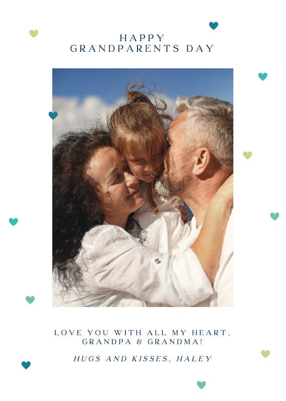 Hearts to you -  tarjeta para el día de los abuelos