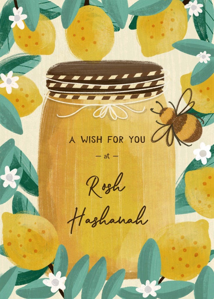 Honey and lemons - rosh hashanah card