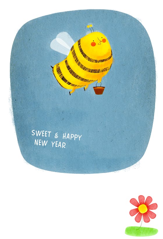 Honey bee -  tarjeta de rosh hashanah