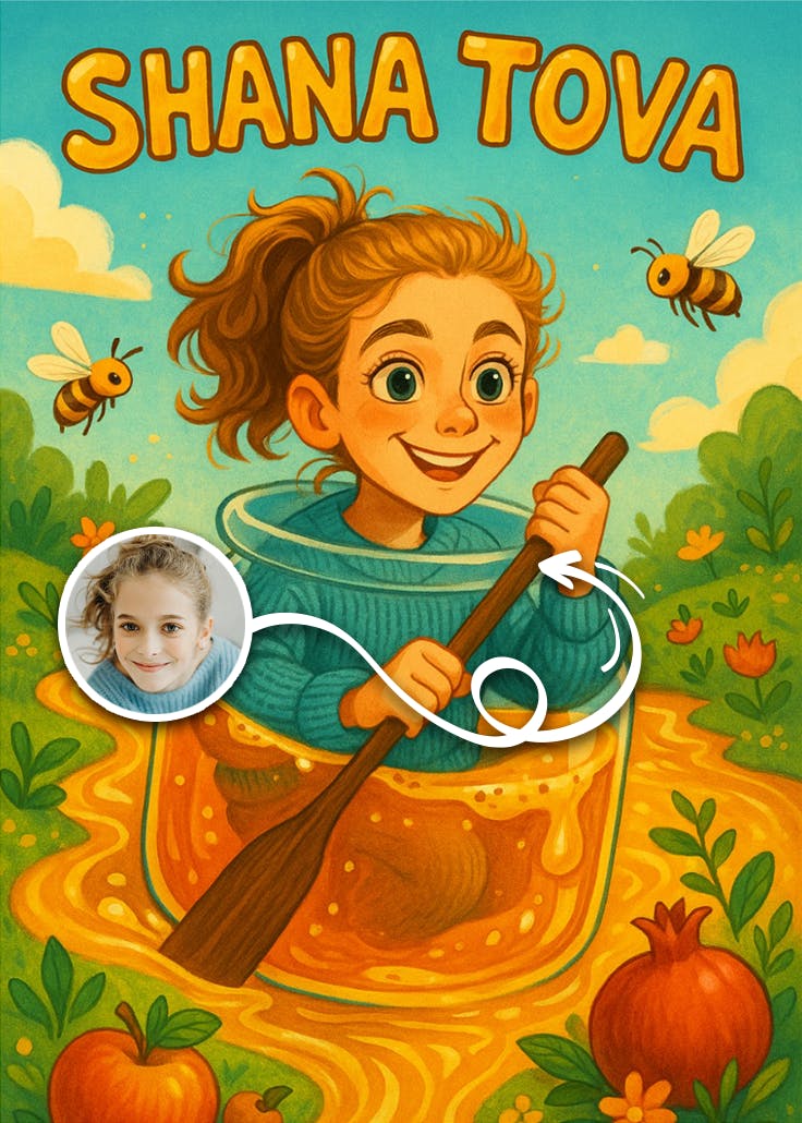 Honey bees - tarjeta de rosh hashanah