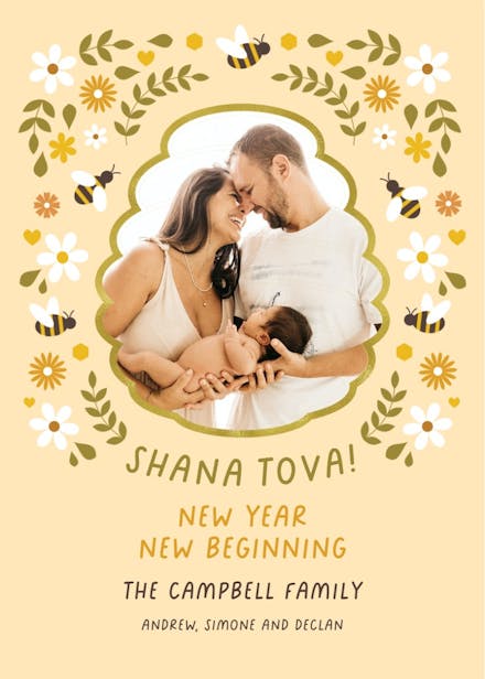 Honey bees photo - holidays card