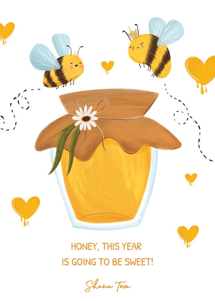 Honey jar - holidays card