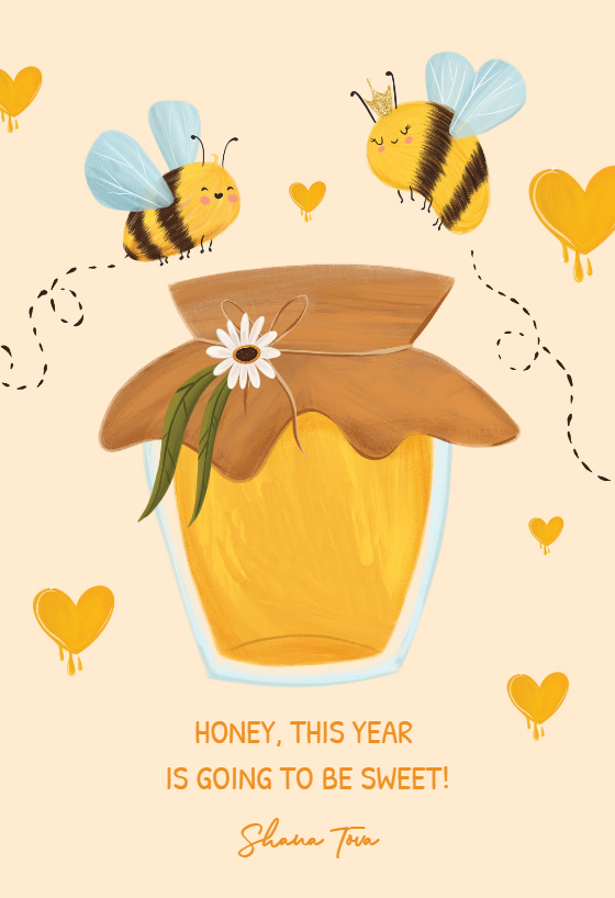 Honey Jar Rosh Hashanah Card Greetings Island