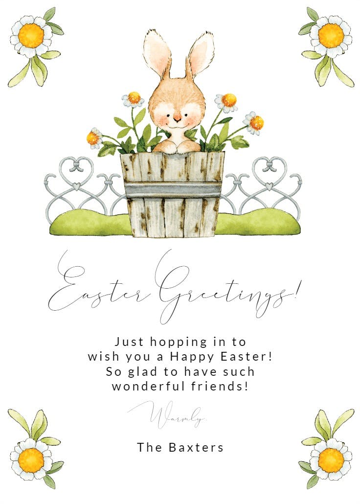 Hopping in - easter card