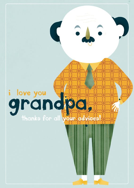 I love you grandpa -  tarjeta para el día de los abuelos