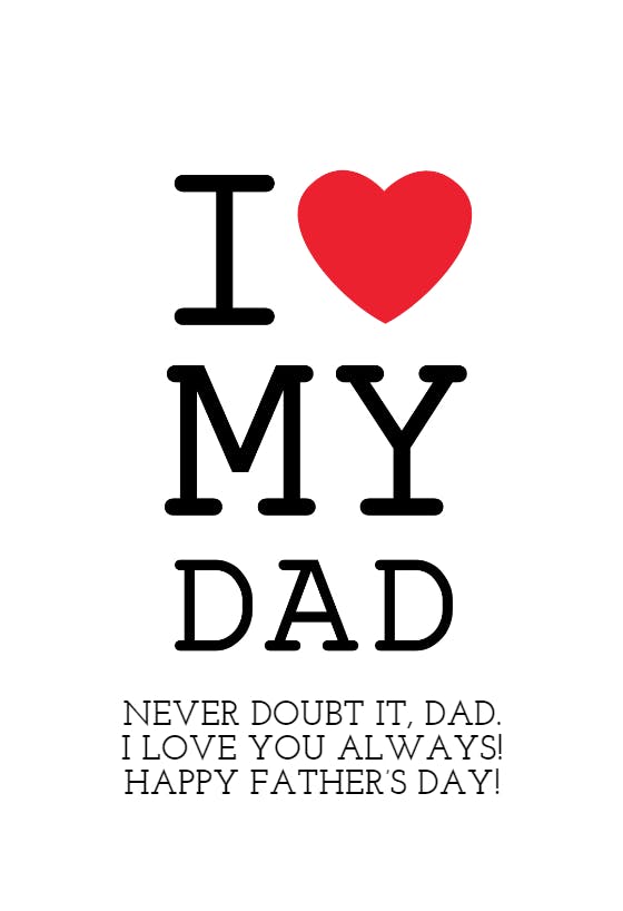 Iconic love - father's day card