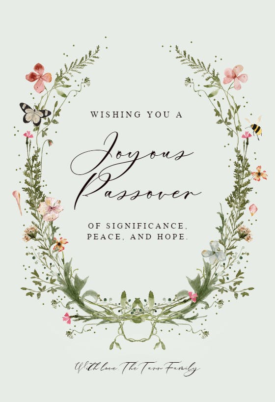 Inspired by spring - tarjeta de la pascua judía