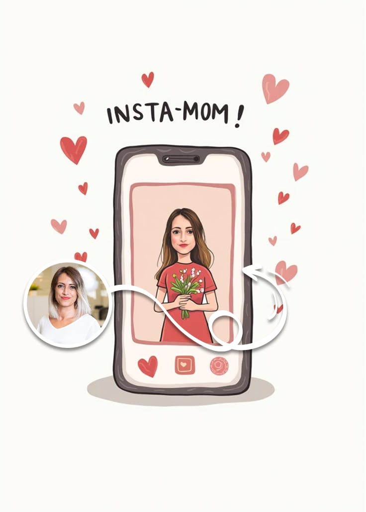 Insta-mom - tarjeta del día de la madre