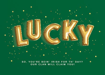 Irish Balloons - St. Patrick's Day Card