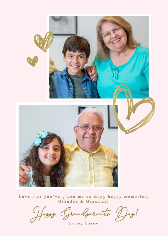Just for you - grandparents day card