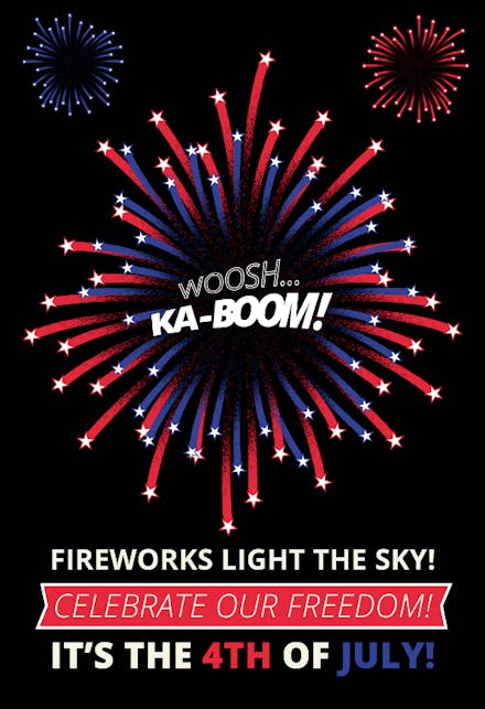Ka Boom Night - 4th Of July Greeting Card