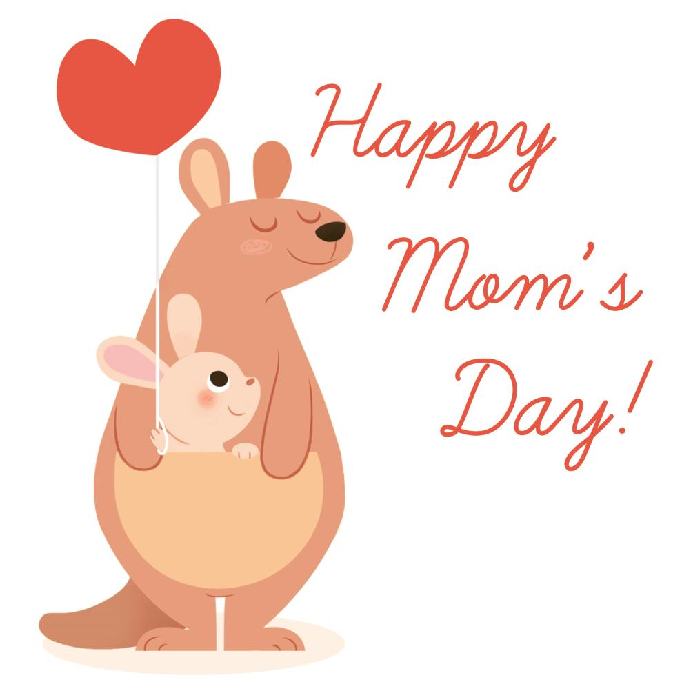 Kangaroo mom -  tarjeta del día de la madre