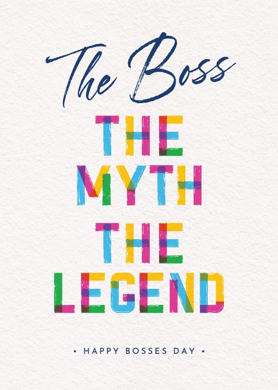 Legendary boss - boss day card