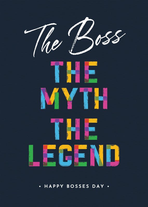 Legendary boss -  tarjeta para el día del jefe